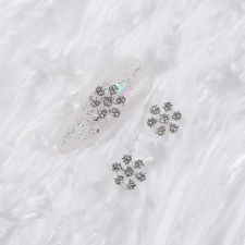 Roniki fém körömékszer - hópihe charm - 10db körömdíszítő