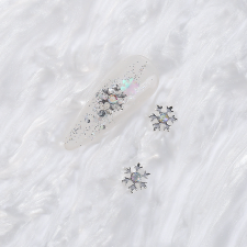 Roniki fém körömékszer - hópihe charm - 10db körömdíszítő