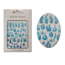 Roniki matrica - öntapadó - kék láng körömdíszítő