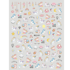 Roniki mesefigurás matrica - öntapadó - Unicornis körömdíszítő