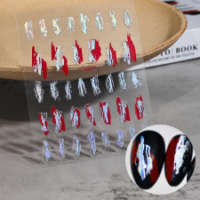 Roniki metál absztrakt matrica - öntapadó körömdíszítő