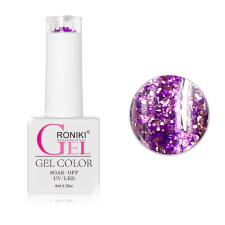 Roniki Platinum diamond széria - 09 csillámos lila gél lakk lakk zselé