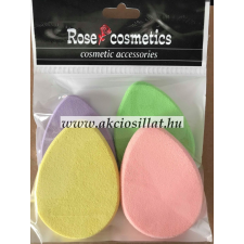 Rose Cosmetics Kozmetikai szivacs 4 db-os színes lapos csepp alakú smink kiegészítő