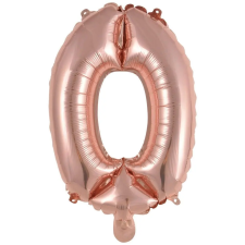  Rose Gold 0-ás szám fólia lufi 41 cm party kellék