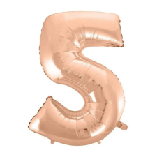  Rose Gold 5-ös szám fólia lufi 92 cm party kellék