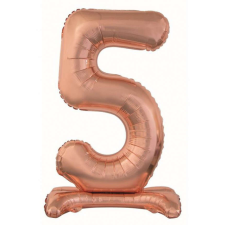  Rose Gold 5-ös szám fólia lufi talppal 74 cm party kellék
