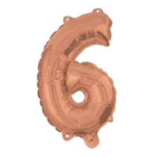 Rose Gold 6-os szám fólia lufi 95 cm party kellék