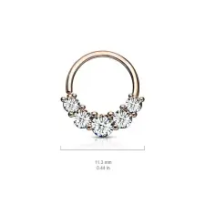  Rosegold Színű, Aranyozott Réz Karika Alakú Septum Piercing Látványos Cirkónia Kövekkel egyéb ékszer