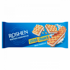  Roshen Extra Crunch tej és vanília ízesítésű krémekkel töltött ostyalapok 142 g csokoládé és édesség