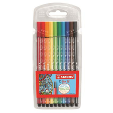  Rostirón készlet, 1 mm, STABILO &quot;Pen 68&quot;, 10 különböző szín filctoll, marker