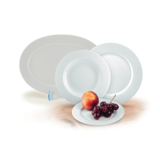 ROTBERG Lapostányér, porcelán, 24 cm átmérőjű, ROTBERG, "Basic", fehér tányér és evőeszköz