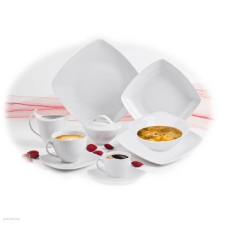 ROTBERG PORCELAIN Kávés/teás csésze +alj 25cl Rotberg Porcelain® Quadrat, négyszögletes fehér 6db/klt konyhai eszköz