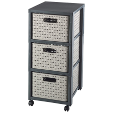 Rotho COUNTRY MŰANYAG HÁROMSZINTES KOMÓD, CAPPUCCINO bútor