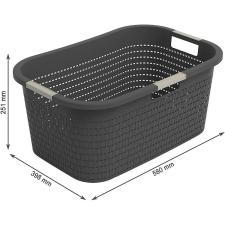Rotho Country szennyeskosár 40 liter antracit (1040408853) (Rotho1040408853) - Háztartási tárolódobozok bútor