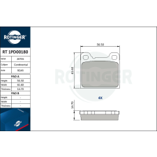Rotinger fékbetétkészlet, tárcsafék ROTINGER RT 1PD00180 autóalkatrész