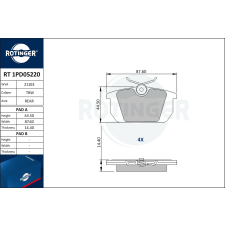 Rotinger fékbetétkészlet, tárcsafék ROTINGER RT 1PD05220 autóalkatrész