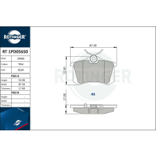 Rotinger fékbetétkészlet, tárcsafék ROTINGER RT 1PD05650 autóalkatrész