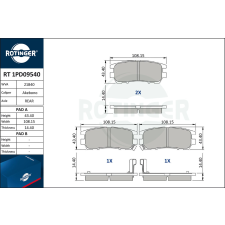 Rotinger fékbetétkészlet, tárcsafék ROTINGER RT 1PD09540 autóalkatrész