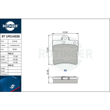 Rotinger fékbetétkészlet, tárcsafék ROTINGER RT 1PD14030 autóalkatrész