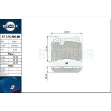 Rotinger fékbetétkészlet, tárcsafék ROTINGER RT 1PD20610 autóalkatrész