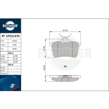 Rotinger fékbetétkészlet, tárcsafék ROTINGER RT 1PD21470 autóalkatrész