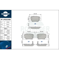 Rotinger fékbetétkészlet, tárcsafék ROTINGER RT 1PD21930 autóalkatrész