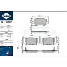 Rotinger fékbetétkészlet, tárcsafék ROTINGER RT 1PD22060 autóalkatrész