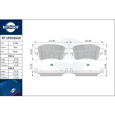 Rotinger fékbetétkészlet, tárcsafék ROTINGER RT 1PD32610 autóalkatrész
