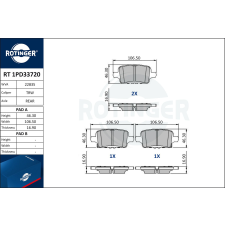 Rotinger fékbetétkészlet, tárcsafék ROTINGER RT 1PD33720 autóalkatrész