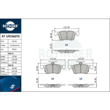 Rotinger fékbetétkészlet, tárcsafék ROTINGER RT 1PD36070 autóalkatrész