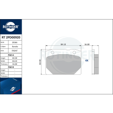 Rotinger fékbetétkészlet, tárcsafék ROTINGER RT 2PD00920 autóalkatrész