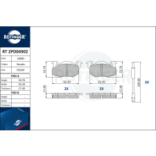 Rotinger fékbetétkészlet, tárcsafék ROTINGER RT 2PD04902 autóalkatrész