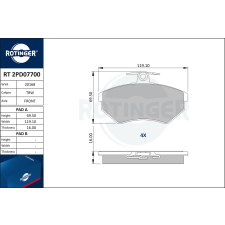 Rotinger fékbetétkészlet, tárcsafék ROTINGER RT 2PD07700 autóalkatrész