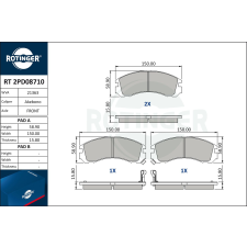 Rotinger fékbetétkészlet, tárcsafék ROTINGER RT 2PD08710 autóalkatrész