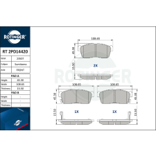 Rotinger fékbetétkészlet, tárcsafék ROTINGER RT 2PD14420 autóalkatrész