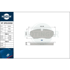 Rotinger fékbetétkészlet, tárcsafék ROTINGER RT 2PD19350 autóalkatrész