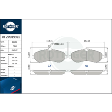 Rotinger fékbetétkészlet, tárcsafék ROTINGER RT 2PD19951 autóalkatrész