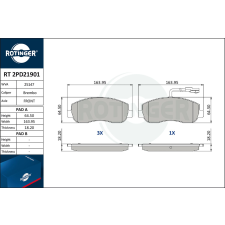 Rotinger fékbetétkészlet, tárcsafék ROTINGER RT 2PD21901 autóalkatrész