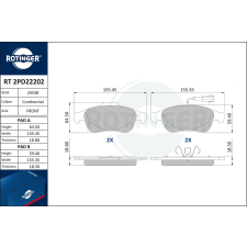 Rotinger fékbetétkészlet, tárcsafék ROTINGER RT 2PD22202 autóalkatrész