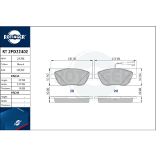 Rotinger fékbetétkészlet, tárcsafék ROTINGER RT 2PD22402 autóalkatrész