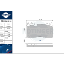Rotinger fékbetétkészlet, tárcsafék ROTINGER RT 2PD24910 autóalkatrész
