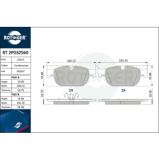 Rotinger fékbetétkészlet, tárcsafék ROTINGER RT 2PD32560 autóalkatrész