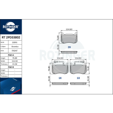 Rotinger fékbetétkészlet, tárcsafék ROTINGER RT 2PD33802 autóalkatrész