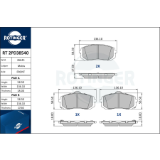 Rotinger fékbetétkészlet, tárcsafék ROTINGER RT 2PD38540 autóalkatrész