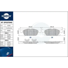 Rotinger fékbetétkészlet, tárcsafék RT 2PD37040 autóalkatrész