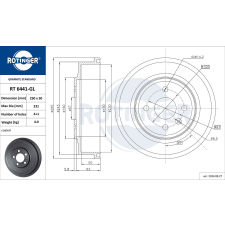 Rotinger fékdob ROTINGER RT 6441-GL autóalkatrész