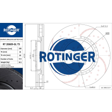 Rotinger féktárcsa ROTINGER RT 20609-GL T5 féktárcsa