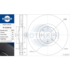 Rotinger féktárcsa ROTINGER RT 21334-GL féktárcsa