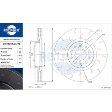 Rotinger féktárcsa ROTINGER RT 22227-GL T9 féktárcsa