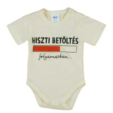 Rövid ujjú baba body "Hiszti betöltés folyamatban" felirattal kombidressz, body